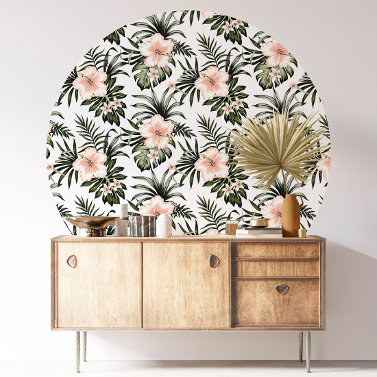 Vinilo Adhesivo Decorativo Redondo - Motivo floral