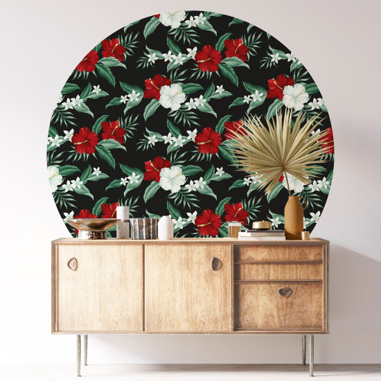 Vinilo Adhesivo Decorativo Redondo - Motivo floral