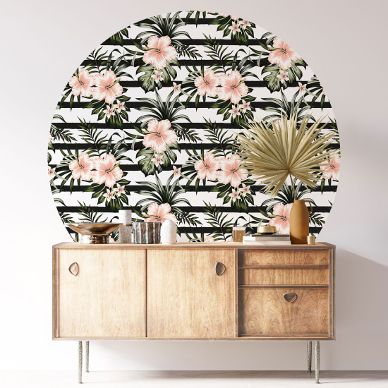 Vinilo Adhesivo Decorativo Redondo - Motivo floral