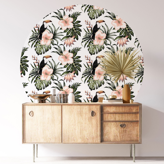 Vinilo Adhesivo Decorativo Redondo - Motivo floral