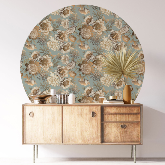 Vinilo Adhesivo Decorativo Redondo - Motivo floral