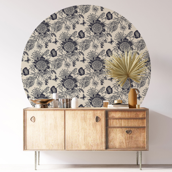 Vinilo Adhesivo Decorativo Redondo - Motivo floral