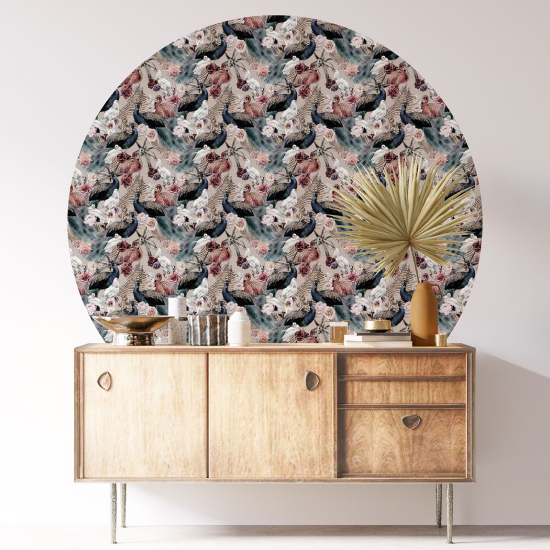 Vinilo Adhesivo Decorativo Redondo - Motivo floral