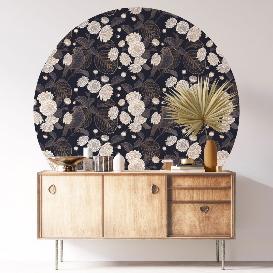 Vinilo Adhesivo Decorativo Redondo - Motivo floral