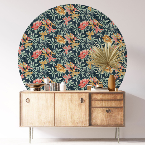 Vinilo Adhesivo Decorativo Redondo - Motivo floral