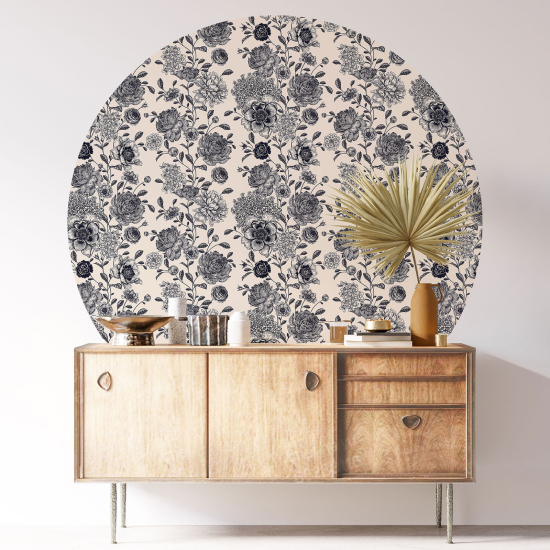 Vinilo Adhesivo Decorativo Redondo - Motivo floral