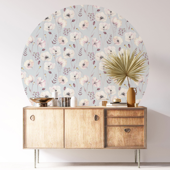 Vinilo Adhesivo Decorativo Redondo - Motivo floral