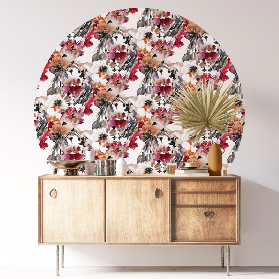 Vinilo Adhesivo Decorativo Redondo - Motivo floral