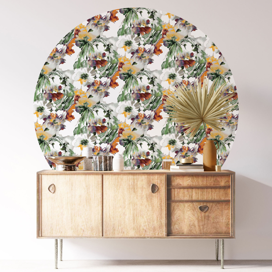 Vinilo Adhesivo Decorativo Redondo - Motivo floral
