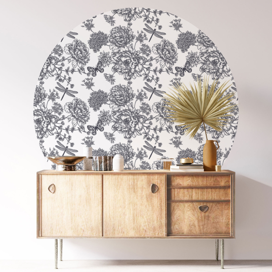 Vinilo Adhesivo Decorativo Redondo - Motivo floral