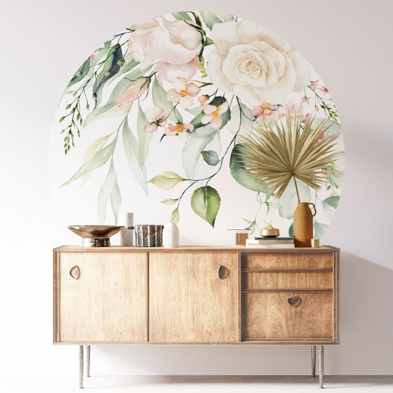 Vinilo Adhesivo Decorativo Redondo - Motivo floral
