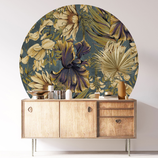 Vinilo Adhesivo Decorativo Redondo - Motivo floral