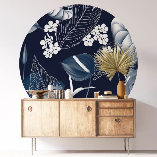 Vinilo Adhesivo Decorativo Redondo - Motivo floral