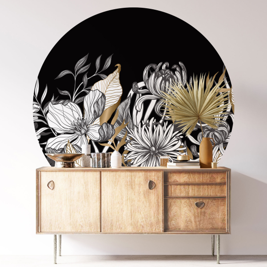 Vinilo Adhesivo Decorativo Redondo - Motivo floral