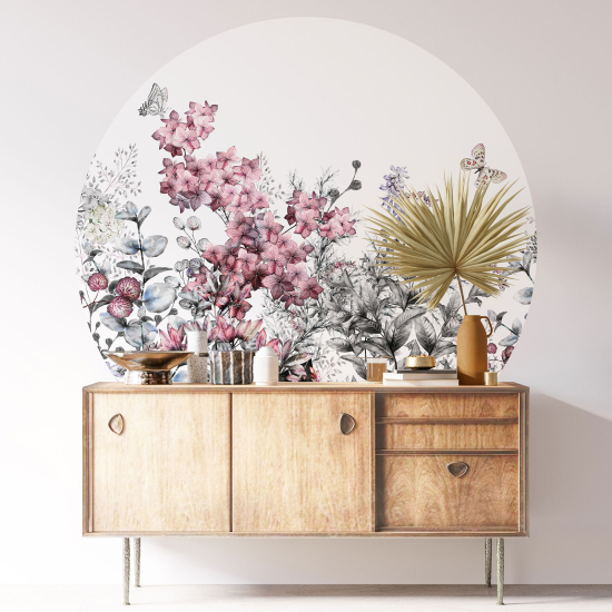 Vinilo Adhesivo Decorativo Redondo - Motivo floral