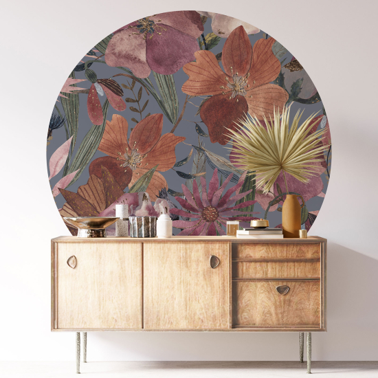 Vinilo Adhesivo Decorativo Redondo - Motivo floral