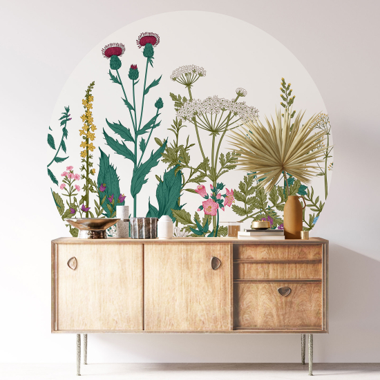 Vinilo Adhesivo Decorativo Redondo - Motivo floral