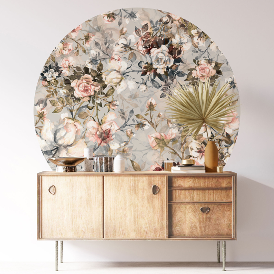 Vinilo Adhesivo Decorativo Redondo - Motivo floral