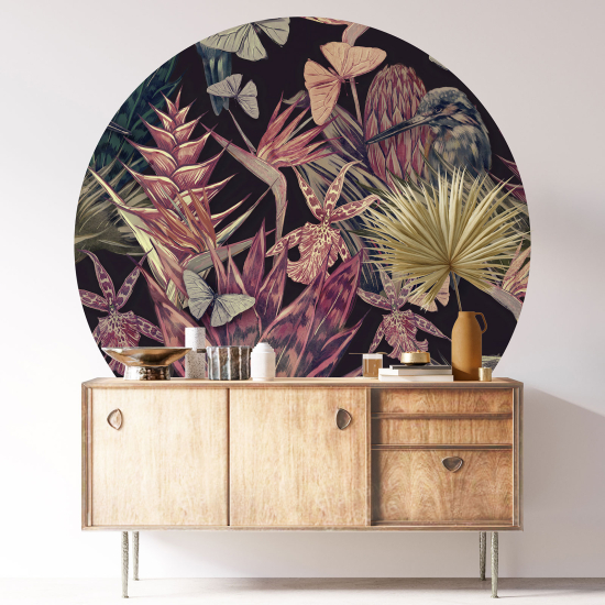 Vinilo Adhesivo Decorativo Redondo - Motivo floral