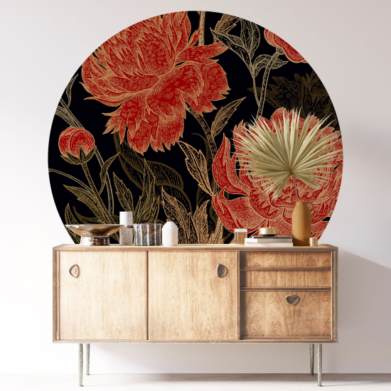 Vinilo Adhesivo Decorativo Redondo - Motivo floral