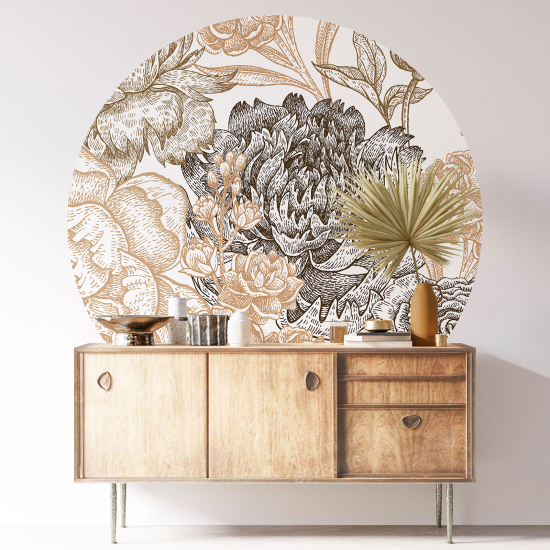 Vinilo Adhesivo Decorativo Redondo - Motivo floral