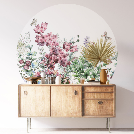 Vinilo Adhesivo Decorativo Redondo - Motivo floral