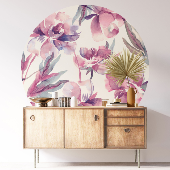 Vinilo Adhesivo Decorativo Redondo - Motivo floral