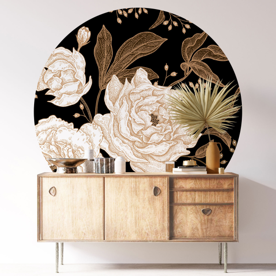 Vinilo Adhesivo Decorativo Redondo - Motivo floral