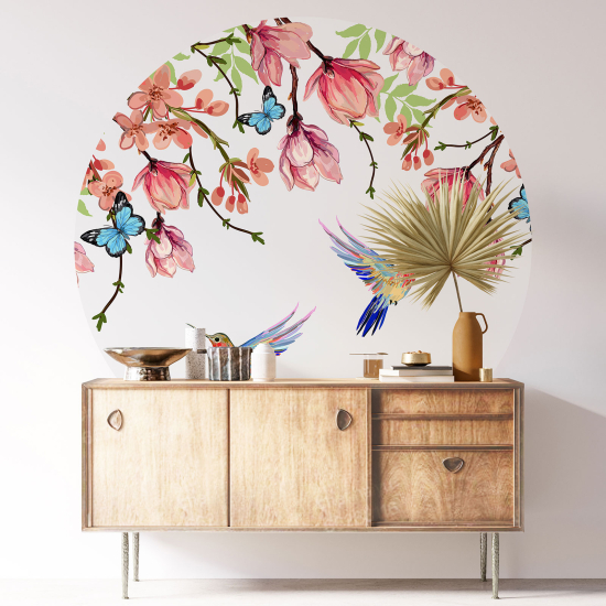 Vinilo Adhesivo Decorativo Redondo - Motivo floral