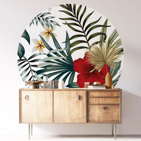 Vinilo Adhesivo Decorativo Redondo - Motivo floral