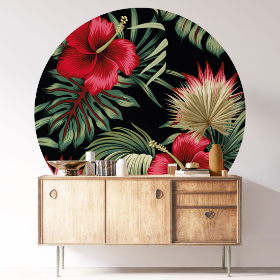 Vinilo Adhesivo Decorativo Redondo - Motivo floral