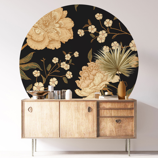 Vinilo Adhesivo Decorativo Redondo - Motivo floral