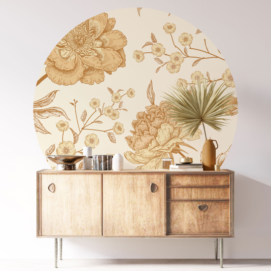 Vinilo Adhesivo Decorativo Redondo - Motivo floral
