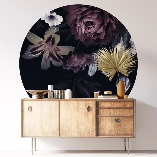 Vinilo Adhesivo Decorativo Redondo - Motivo floral
