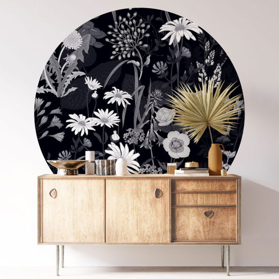 Vinilo Adhesivo Decorativo Redondo - Motivo floral
