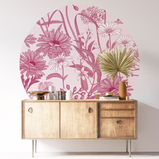 Vinilo Adhesivo Decorativo Redondo - Motivo floral
