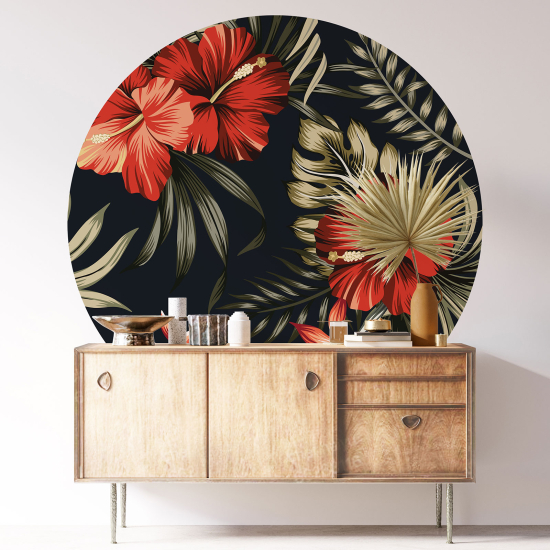 Vinilo Adhesivo Decorativo Redondo - Motivo floral