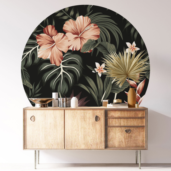 Vinilo Adhesivo Decorativo Redondo - Motivo floral