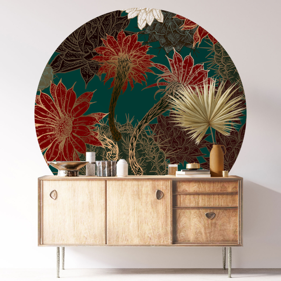 Vinilo Adhesivo Decorativo Redondo - Motivo floral