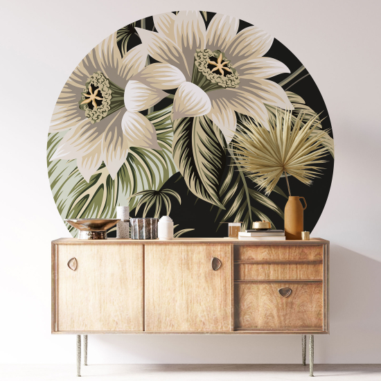 Vinilo Adhesivo Decorativo Redondo - Motivo floral