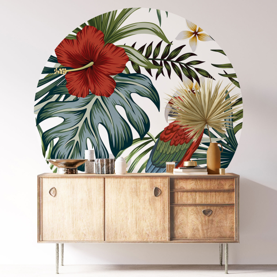 Vinilo Adhesivo Decorativo Redondo - Motivo floral