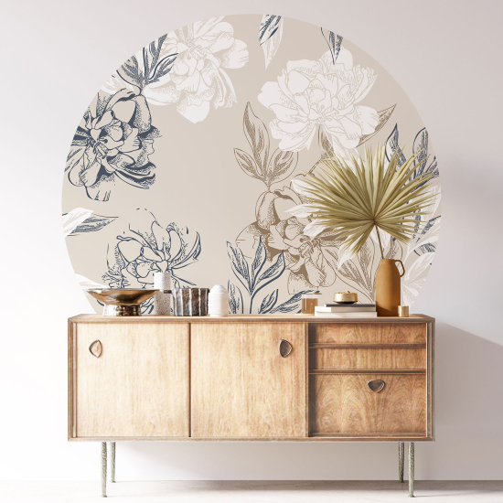 Vinilo Adhesivo Decorativo Redondo - Motivo floral