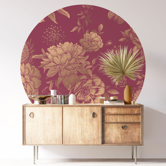 Vinilo Adhesivo Decorativo Redondo - Motivo floral
