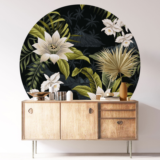 Vinilo Adhesivo Decorativo Redondo - Motivo floral