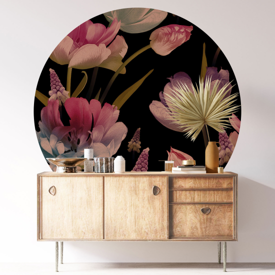 Vinilo Adhesivo Decorativo Redondo - Motivo floral