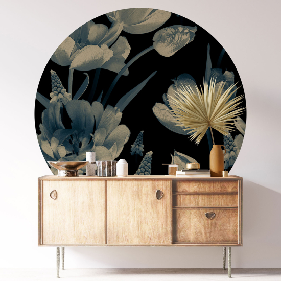 Vinilo Adhesivo Decorativo Redondo - Motivo floral