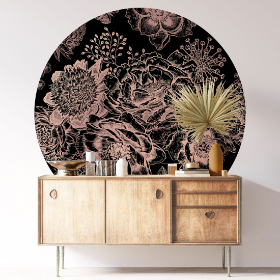 Vinilo Adhesivo Decorativo Redondo - Motivo floral