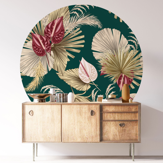 Vinilo Adhesivo Decorativo Redondo - Motivo floral