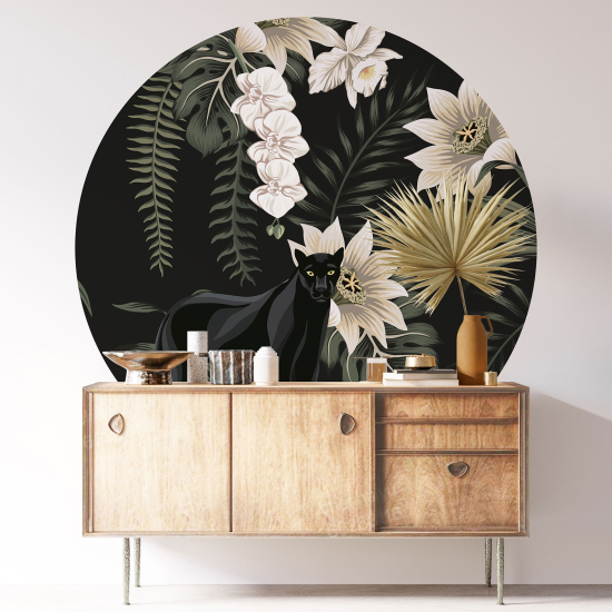 Vinilo Adhesivo Decorativo Redondo - Motivo floral