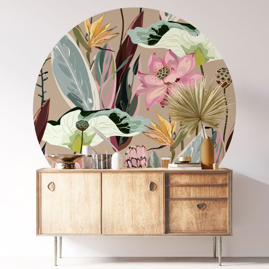 Vinilo Adhesivo Decorativo Redondo - Motivo floral
